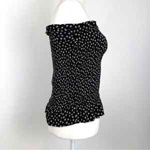Skylar + Madison tube top black & white floral sleeveless top with ruffle medium